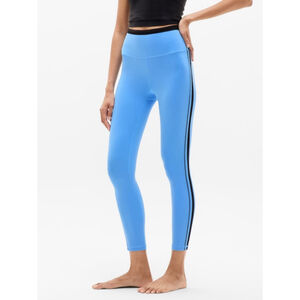 Women's Athleta Elation Sport 7/8 Tight Leggings L Petite Cornflower Blue Black